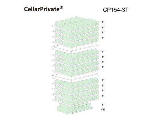 Винный шкаф Cellar Private CP154-3T