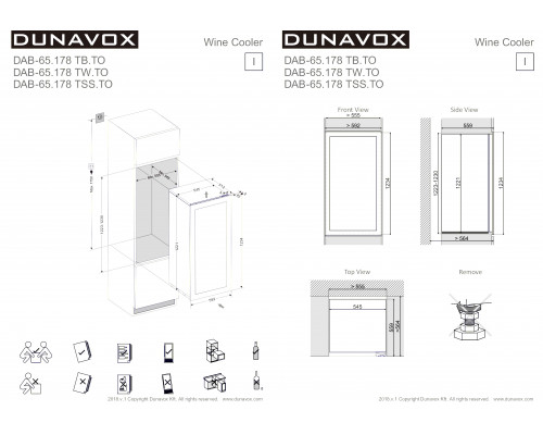 Винный шкаф Dunavox DAB-65.178TSS.TO