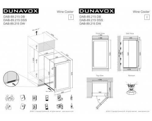 Винный шкаф Dunavox DAB-89.215DW