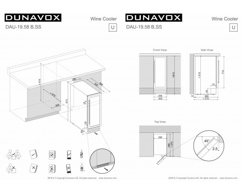 Винный шкаф Dunavox DAU-19.58SS