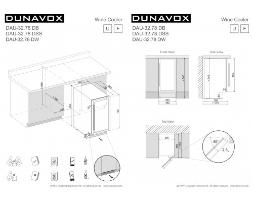 Винный шкаф Dunavox DAU-32.78DSS