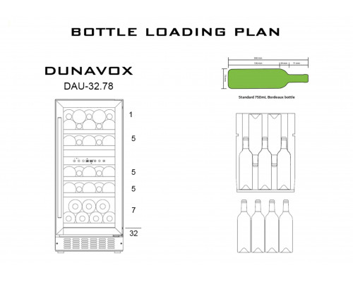 Винный шкаф Dunavox DAU-32.78DW