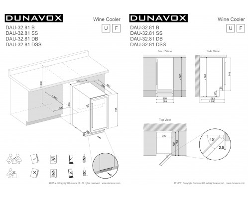 Винный шкаф Dunavox DAU-32.81B