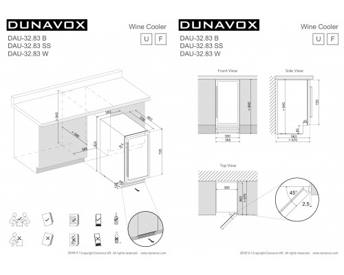 Винный шкаф Dunavox DAU-32.83W