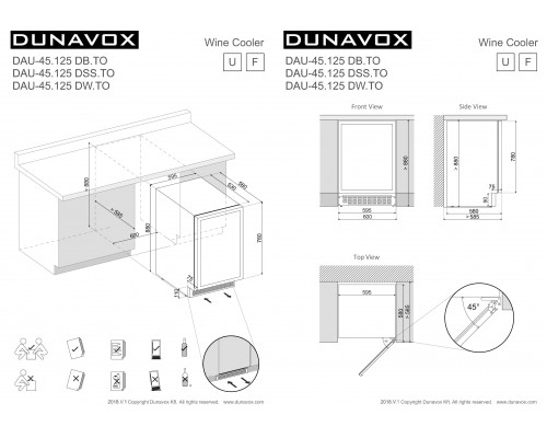 Винный шкаф Dunavox DAU-45.125DOP.TO