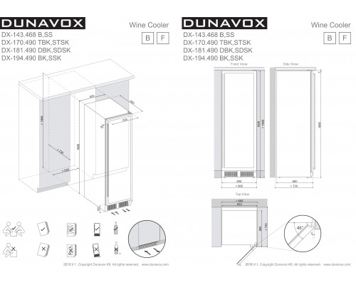 Винный шкаф Dunavox DX-143.468SS