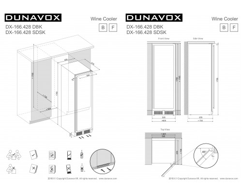 Винный шкаф Dunavox DX-166.428DBK