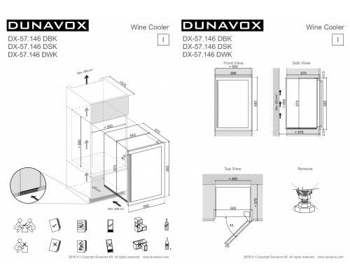 Винный шкаф Dunavox DX-57.146DWK