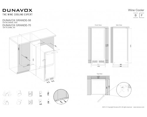 Винный шкаф Dunavox DX-70.258B
