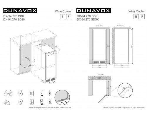 Винный шкаф Dunavox DX-94.270DBK