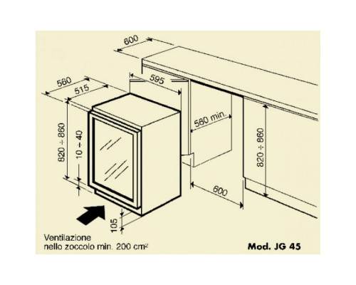 Винный шкаф IP Industrie JG 45-6 AD CF