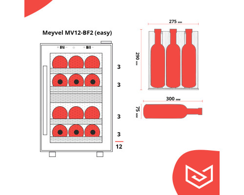 Винный шкаф Meyvel MV12-BF2 (easy)