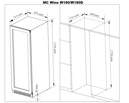 Винный шкаф MC Wine W180DB