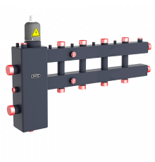 Гидроразделитель Zota с коллектором,  горизонтальный до 70 кВт, 5 контуров c заглушкой, под ТЭНб