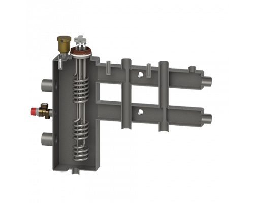 Гидроразделитель Zota с коллектором горизонтальный, 3 контура, до 70 кВт c заглушкой под ТЭНБ