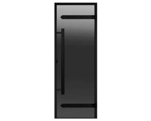 HARVIA Двери стеклянные LEGEND 7/19 черная коробка алюминий, стекло серое, арт. DA71902L