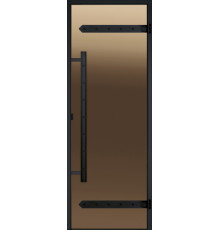 HARVIA Двери стеклянные LEGEND 8/19 черная коробка сосна, бронза D81901МL