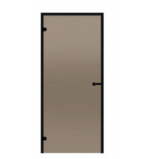 HARVIA Двери стеклянные 7/19 Black Line коробка алюминий, стекло бронза, арт. DA71901BL