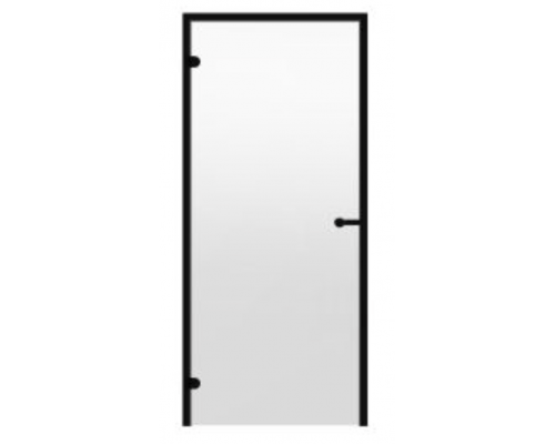HARVIA Двери стеклянные 7/19 Black Line коробка алюминий, стекло прозрачное, арт. DA71904BL