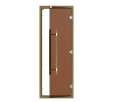 SAWO Дверь 7/19, бронза с порогом, кедр, прямая ручка с металлической вставкой, 741-4SGD