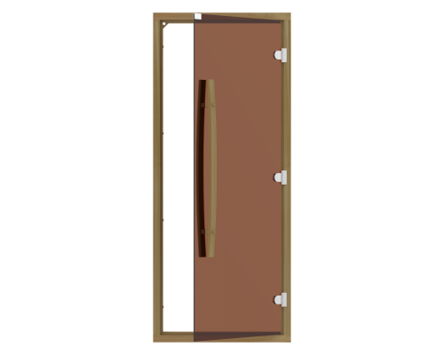 SAWO Дверь 8/19, бронза с порогом, кедр, изогнутая ручка, 742-4SGD