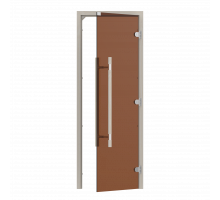 SAWO Дверь 7/19, бронза, правая, без порога, осина, прямая ручка с металлической вставкой, 741-3SGA-R-3