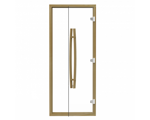 SAWO Дверь 7/19, прозрачная, кедр, изогнутая ручка, 741-4SCD-1