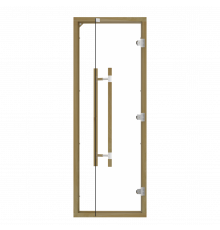 SAWO Дверь 7/19, прозрачная, кедр, прямая ручка с металлической вставкой, 741-4SCD-3
