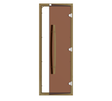 SAWO Дверь 7/19, бронза с порогом, кедр, изогнутая ручка, 741-4SGD