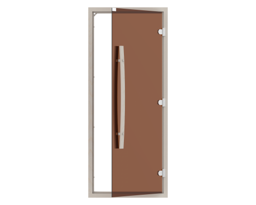 SAWO Дверь 8/19, бронза с порогом, осина, изогнутая ручка, 742-4SGA