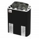 SAWO Электрическая печь Mini X настенная, без блока мощности, 3,6 кВт, нерж. сталь, фибропокрытие, черная, артикул MX-36NS-P-F, выносной пульт (пульт и бл