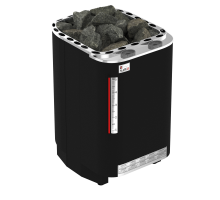 SAWO Электрическая печь Savonia напольная со встр. парогенератором, 9,0 кВт, нерж. сталь, фибропокрытие, черная, выносной пульт (пульт и блок мощнос